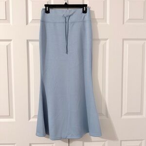 HALARA Sky Blue Mid Rise Tummy Control Drawstring Bodycon Maxi Mermaid Skirt